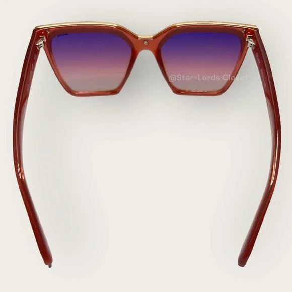 QUAY Sunglasses | Level Up Square Frame Milky Rose Pink Navy Vibrant Barbie Y2K - Picture 5 of 9